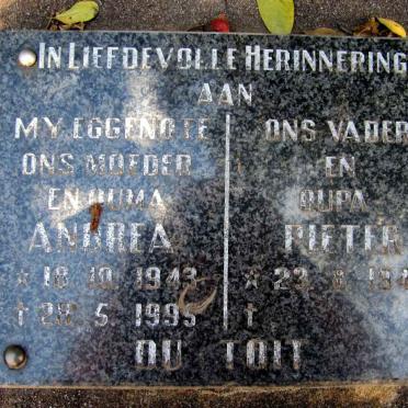TOIT Pieter, du 1940- &amp; Andrea 1943-1995