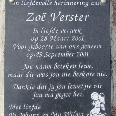 VERSTER Zoë 2001-2001