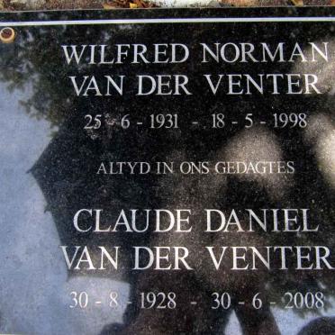 VENTER Wilfred Norman, van der 1931-1998 :: VAN DER VENTER Claude Daniel 1928-2008