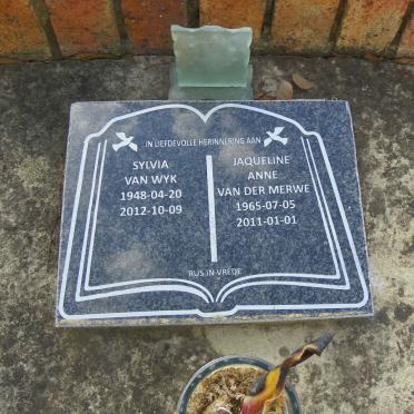 WYK Sylvia, van 1948-2012 :: VAN DER MERWE Jaqueline Anne 1965-2011