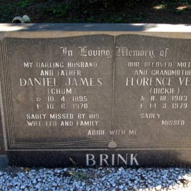 BRINK Daniel James 1895-1970 &amp; Florence Vera 1903-1979