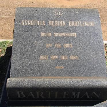 BARTLEMAN Dorothea Regina nee NIEUWENHUIS 1906-1954