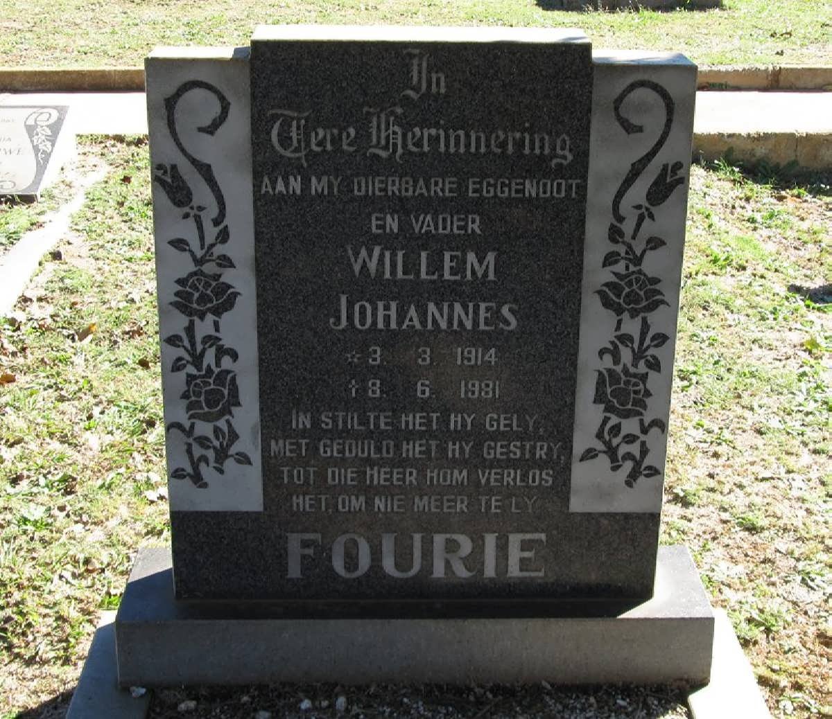 FOURIE Willem Johannes 1914-1981