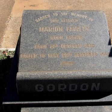 GORDON Marion Fairley nee BROWN 1898?-1953?