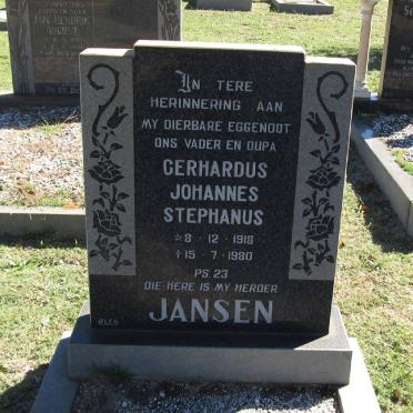 JANSEN Gerhardus Johannes Stephanus 1918-1980