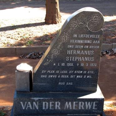 MERWE Hermanus Stephanus, van der 1951-1970