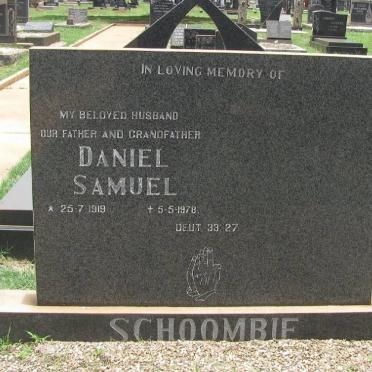 SCHOOMBIE Daniel Samuel 1919-1978