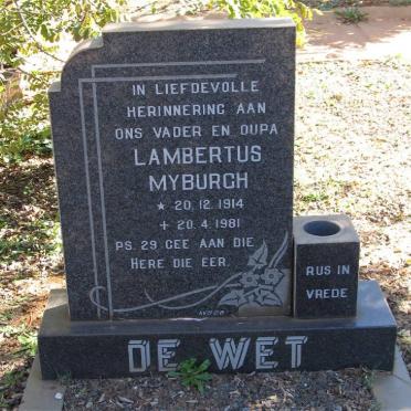 WET Lambertus Myburgh, de 1914-1981