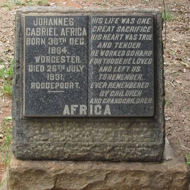 AFRICA Johannes Gabriel 1864-1931