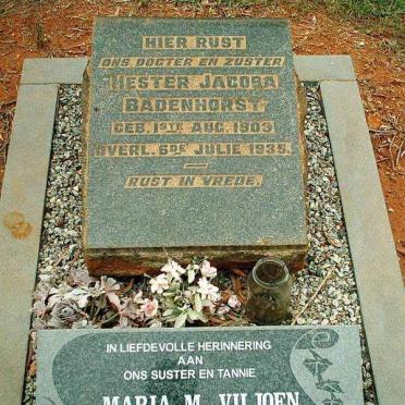 BADENHORST Hester Jacoba 1903-1935 :: VILJOEN Maria M. 1917-2000