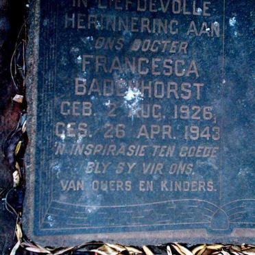 BADENHORST Francesca 1926-1943