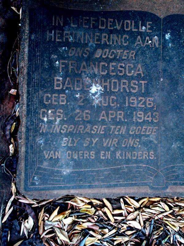 BADENHORST Francesca 1926-1943