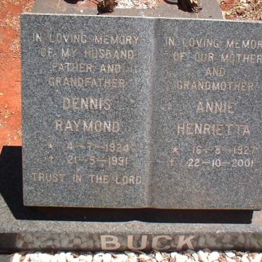 BUCK Dennis Raymond 1924-1991 &amp; Annie Henriette PRIEST 1927-2001
