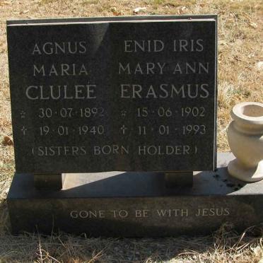 CLULEE Agnus Maria nee HOLDER 1892-1940 :: ERASMUS Enid Iris Mary Ann nee HOLDER 1902-1993
