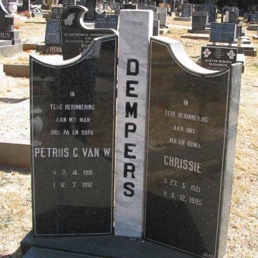 DEMPERS Petrus C. VAN W. 1918-1992 &amp; Chrissie 1921-1995