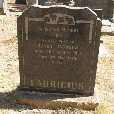 FABRICIUS Daniel Jacobus 1892-1949