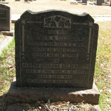 GELDENHUYS Barend A. N. 1878-1940 &amp; Johanna 1881-1959