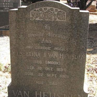 HEUSDEN Weselina J., van nee SMOOK 1894-1960
