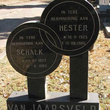 JAARSVELD Schalk, van 1927-1993 &amp; Hester 1925-1986