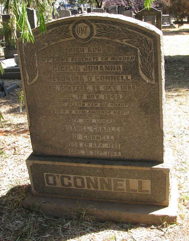 O'CONNELL Daniel Charles 1893-19?4 &amp; Cicilia Johanna Hendrina COETZEE 1885-1945