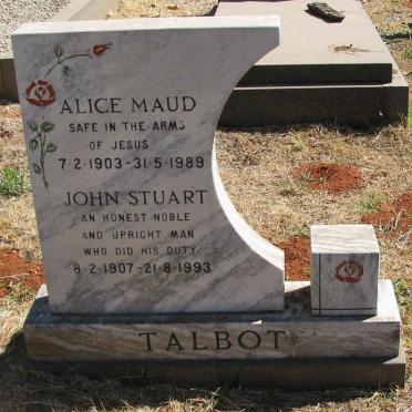 TALBOT John Stuart 1907-1993 &amp; Alice Maud 1903-1989