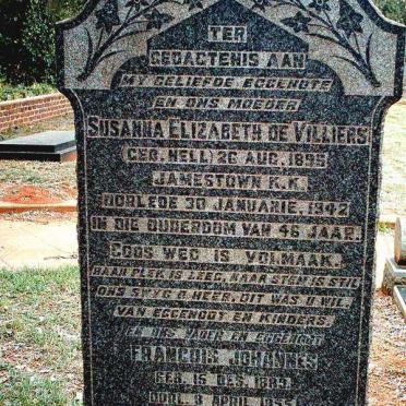 VILLIERS Francois Johannes, de 1889-1955 &amp; Susanna Elizabeth NELL 1895-1942
