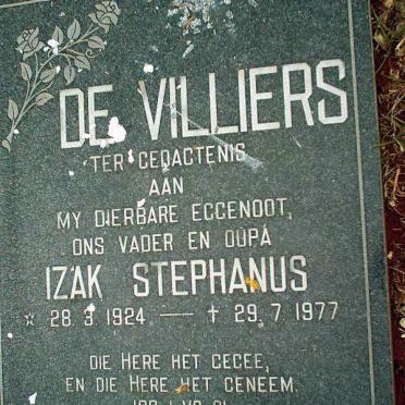 VILLIERS  Izak Stephanus, de 1924-1977