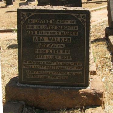 WALKER Ada nee RALPH 1918-1939
