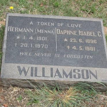 WILLIAMSON Herman 1901-1970 &amp; Daphne Isabel G. 1896-1981