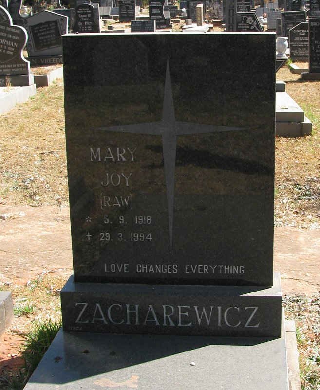 ZACHAREWICZ Mary Joy 1918-1994