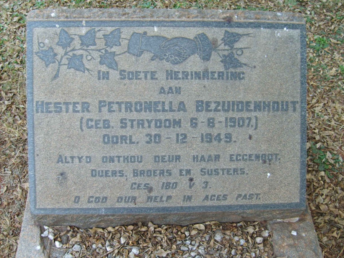 BEZUIDENHOUT Hester Petronella nee STRYDOM 1907-1949