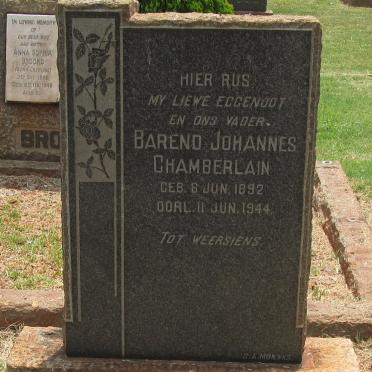 CHAMBERLAIN Barend Johannes 1892-1944