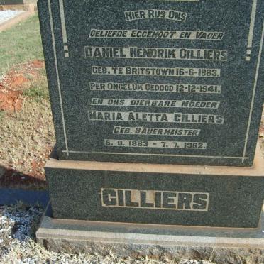 CILLIERS Daniel Hendrik 1883-1941 &amp; Maria Aletta BAUERMEISTER 1883-1962