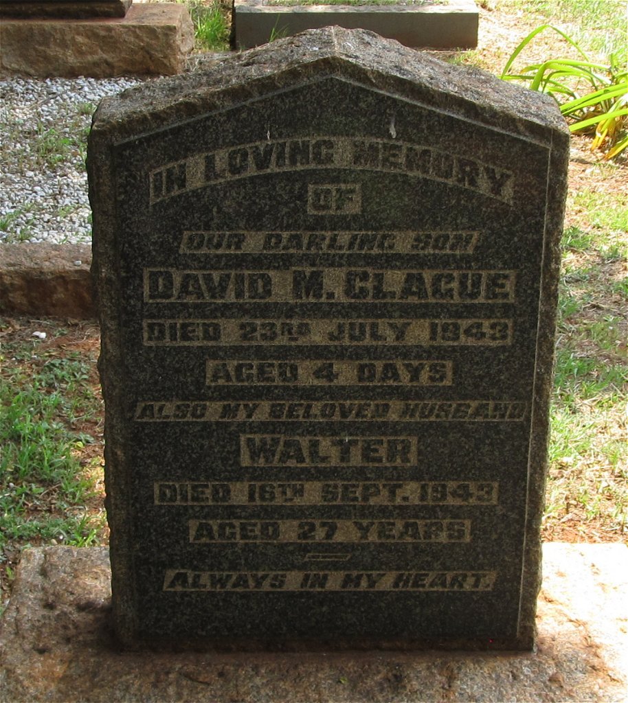 CLAGUE Walter -1943 :: CLAGUE David M. 1943-1943