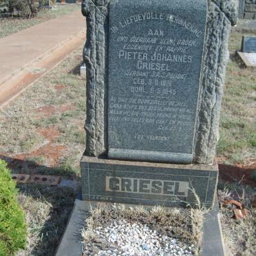GRIESEL Pieter Johannes 1919-1945