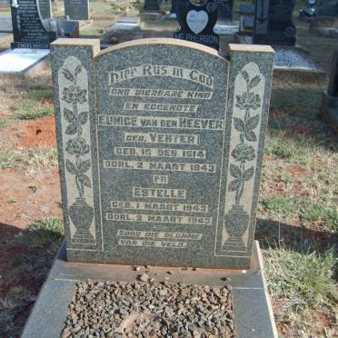 HEEVER Eunice, van den nee VENTER 1914-1943 :: VAN DEN HEEVER Estelle 1943-1943
