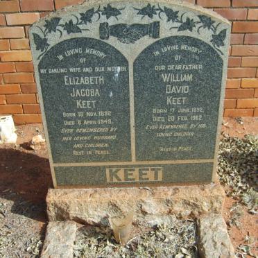KEET William David 1892-1962 &amp; Elizabeth Jacoba 1892-1949
