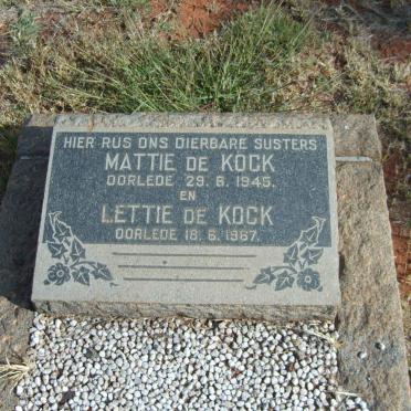 KOCK Mattie, de -1945 :: DE KOCK Lettie -1967