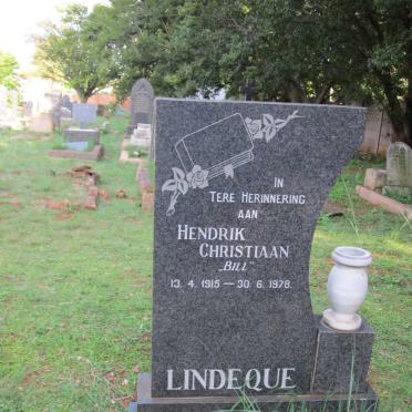 LINDEQUE Hendrik Christiaan 1915-1978