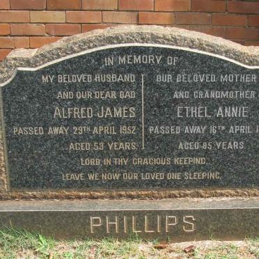 PHILLIPS Alfred James -1952 &amp; Ethel Annie -1984