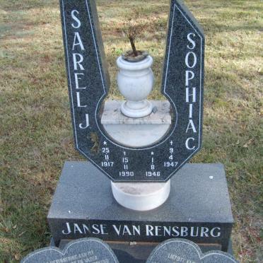 RENSBURG Sarel J., Janse van 1917-1990 :: JANSE VAN RENSBURG Sophia C. 1946-1947