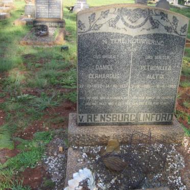 RENSBURG Daniel Gerhardus, van 1892-1937 :: LINFORD Petronella Aletta 1881-1950 ::