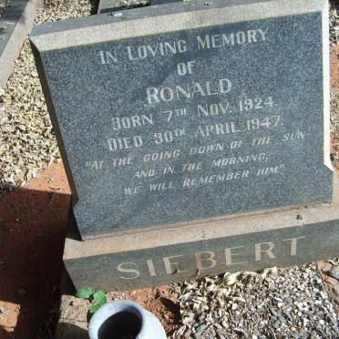 SIEBERT Ronald 1924-1947