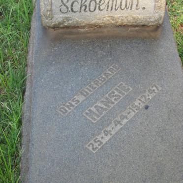 SCHOEMAN Hansie 1944-1947