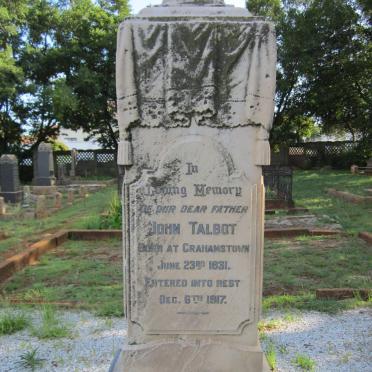 TALBOT John 1831-1917 &amp; Margaret Elizabeth -1911