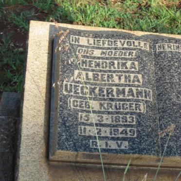UECKERMAN Hendrika Albertha nee KRUGER 1893-1949