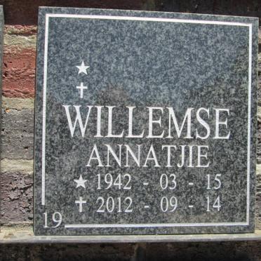WILLEMSE Annatjie 1942-2012