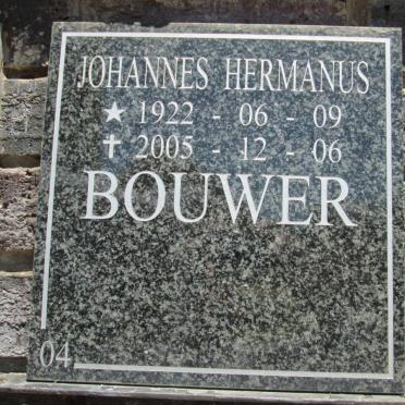 BOUWER Johannes Hermanus 1922-2005
