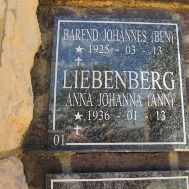 LIEBENBERG Barend Johannes 1925- &amp; Anna Johanna 1936-