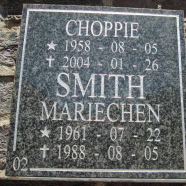SMITH Choppie 1958-2004 &amp; Mariechen 1961-1988